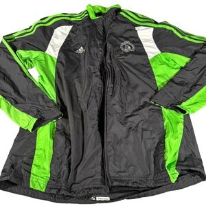 Adidas Long Sleeve Jacket Supernova Black Green Men's Large Mens Color Block Zip